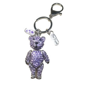 Las Vegas Articulated Bear Bling Rhinestones Hearts Keychain Purse Clip